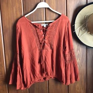 Long sleeve orange top